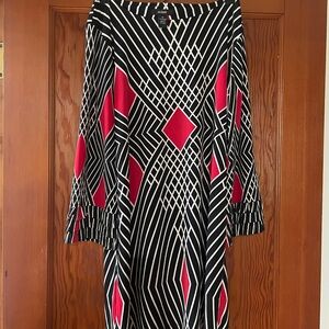 Alfani Black and Red Patterned Dress